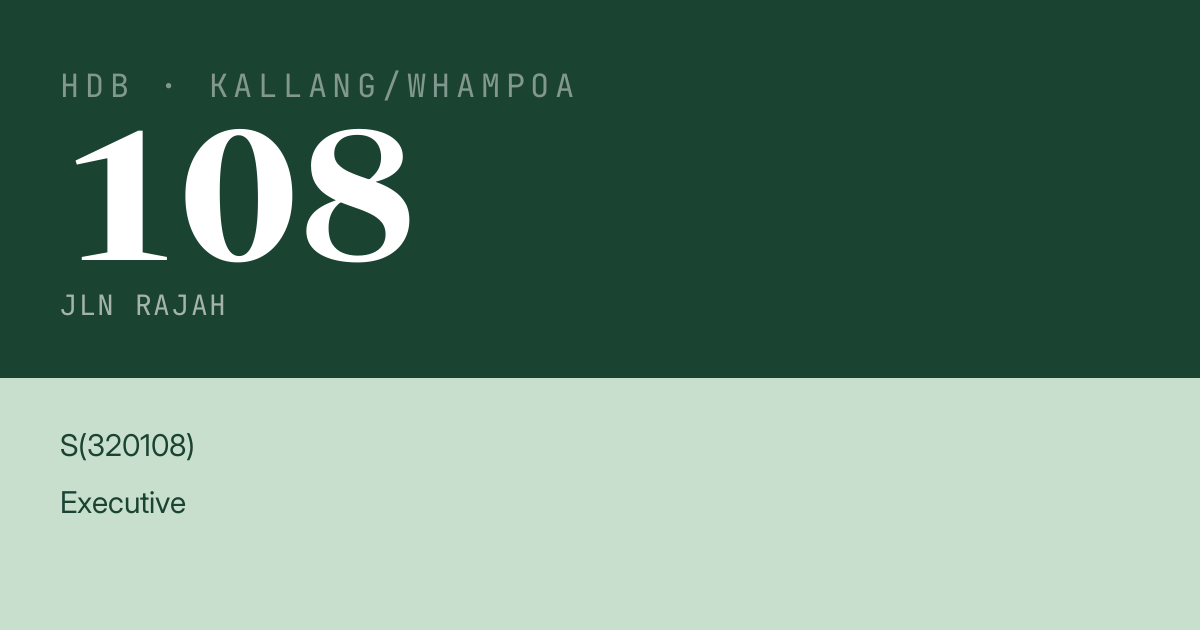 Blk 108 Jln Rajah HDB Resale | Price, Transactions & Rental Data