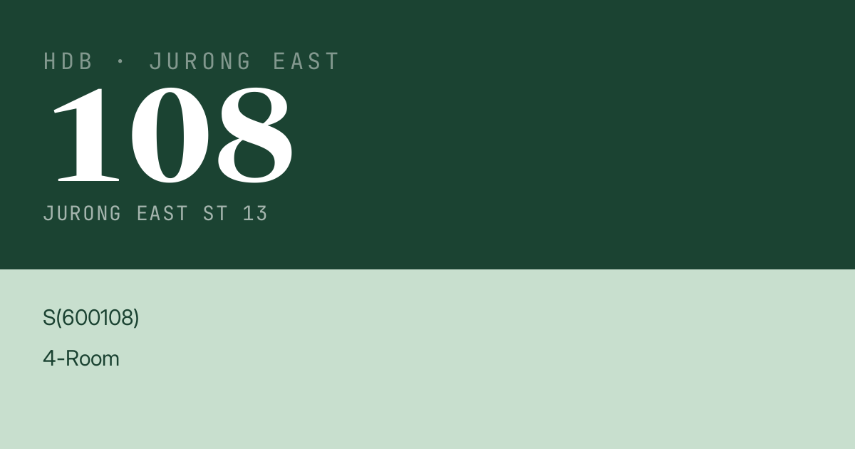 Blk 108 Jurong East St 13 HDB Resale | Price, Transactions & Rental Data