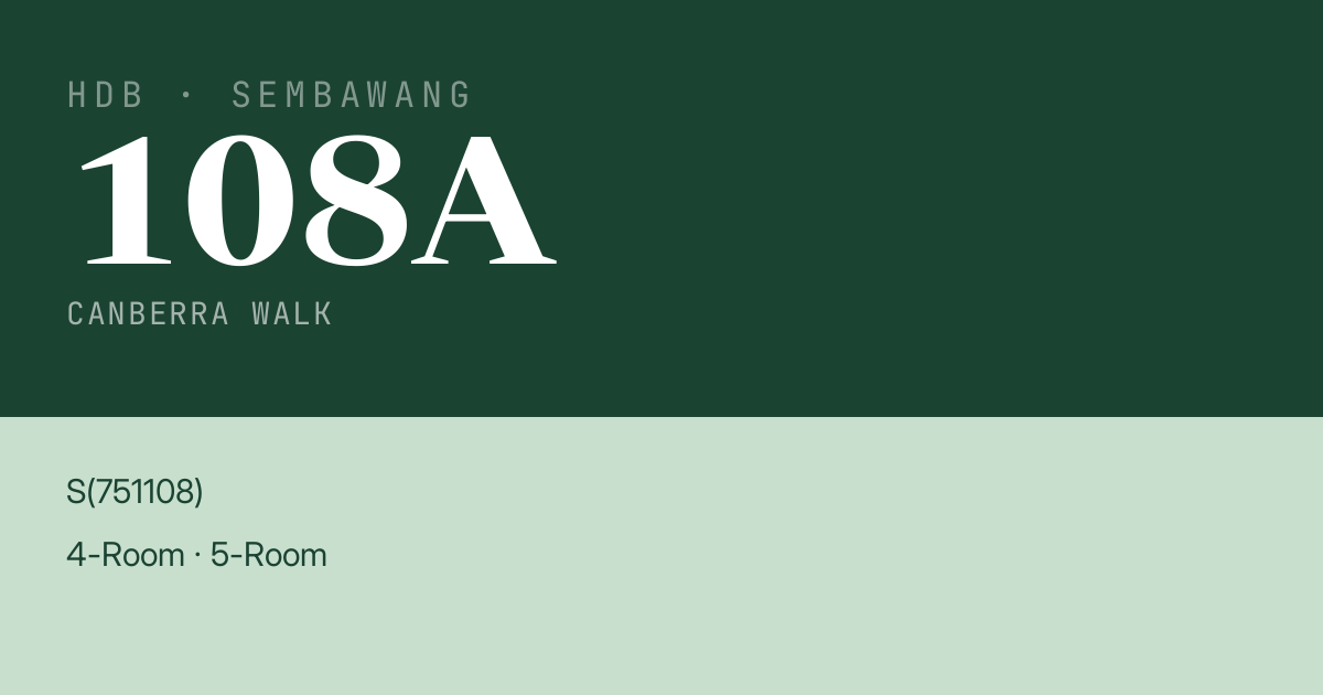 Blk 108A Canberra Walk HDB Resale | Price, Transactions & Rental Data