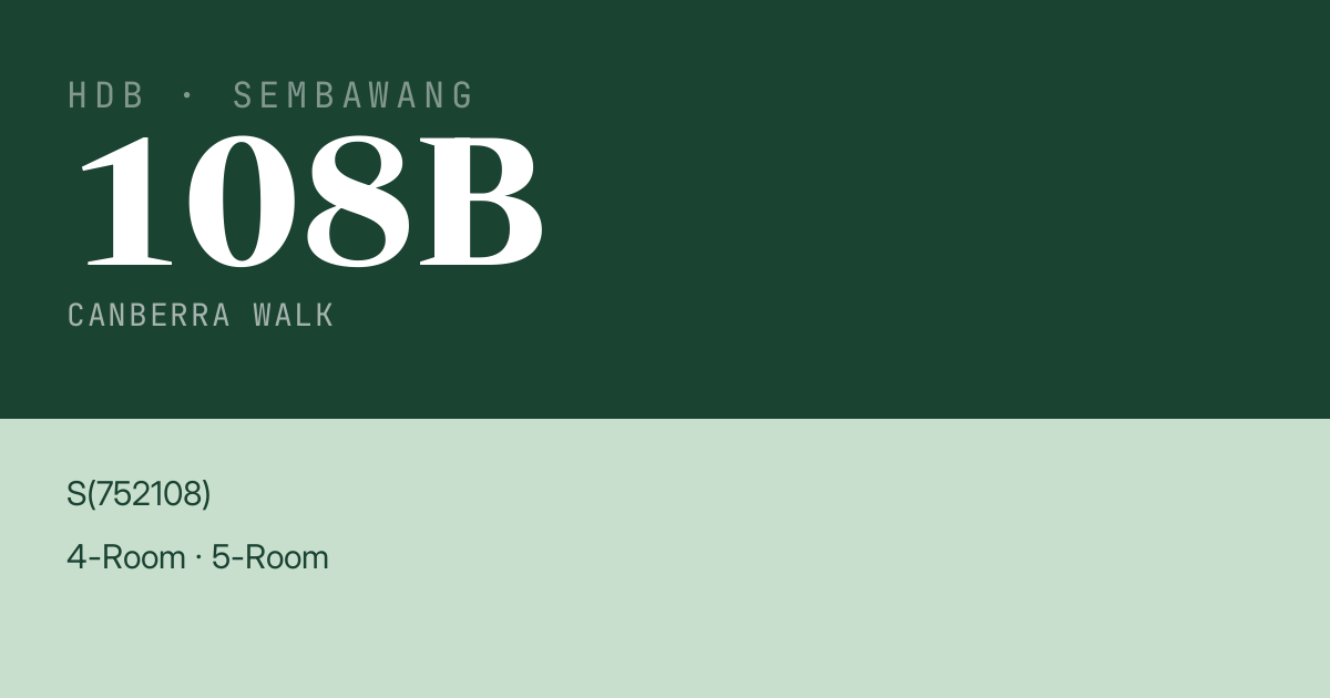 Blk 108B Canberra Walk HDB Resale | Price, Transactions & Rental Data