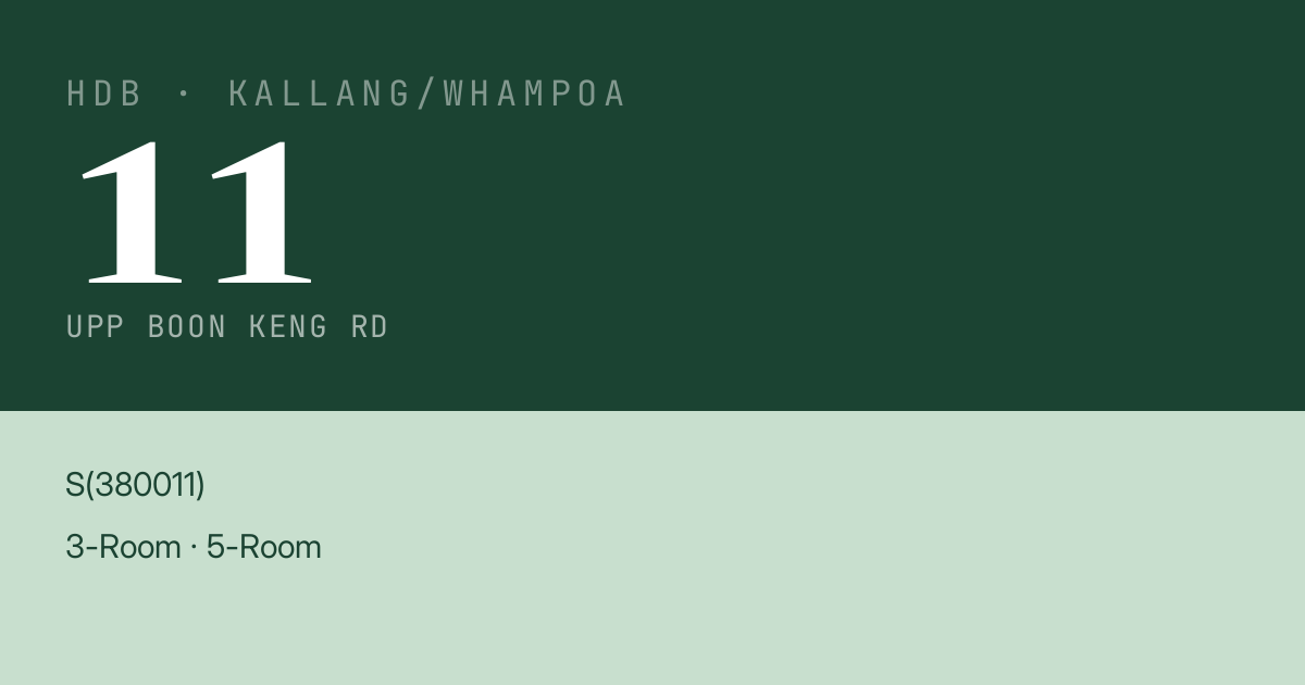 Blk 11 Upp Boon Keng Rd HDB Resale | Price, Transactions & Rental Data