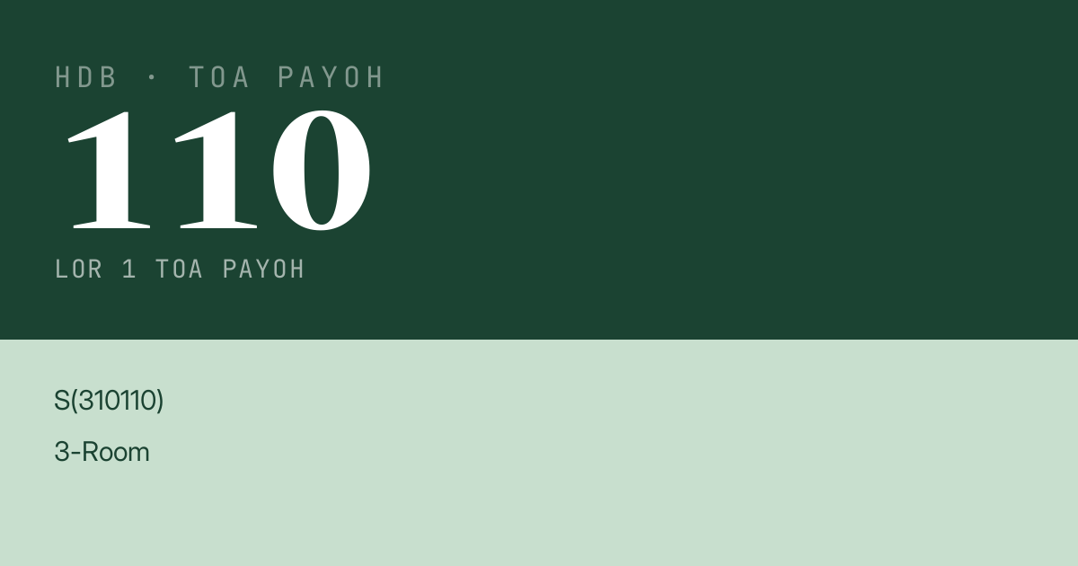 Blk 110 Lor 1 Toa Payoh HDB Resale | Price, Transactions & Rental Data