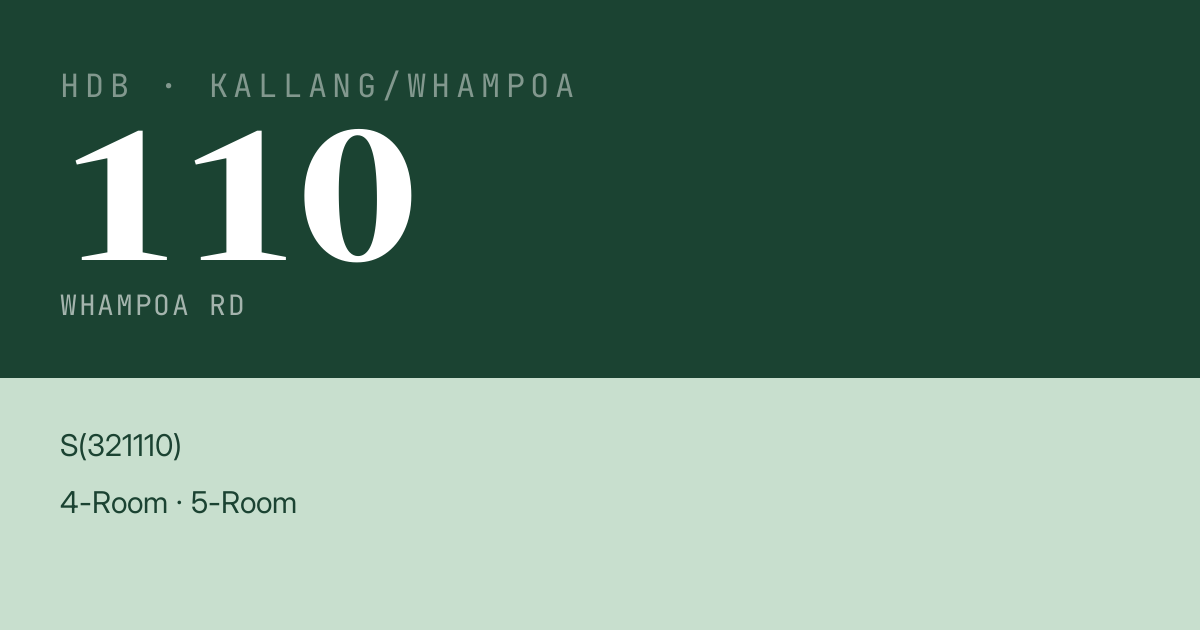 Blk 110 Whampoa Rd HDB Resale | Price, Transactions & Rental Data