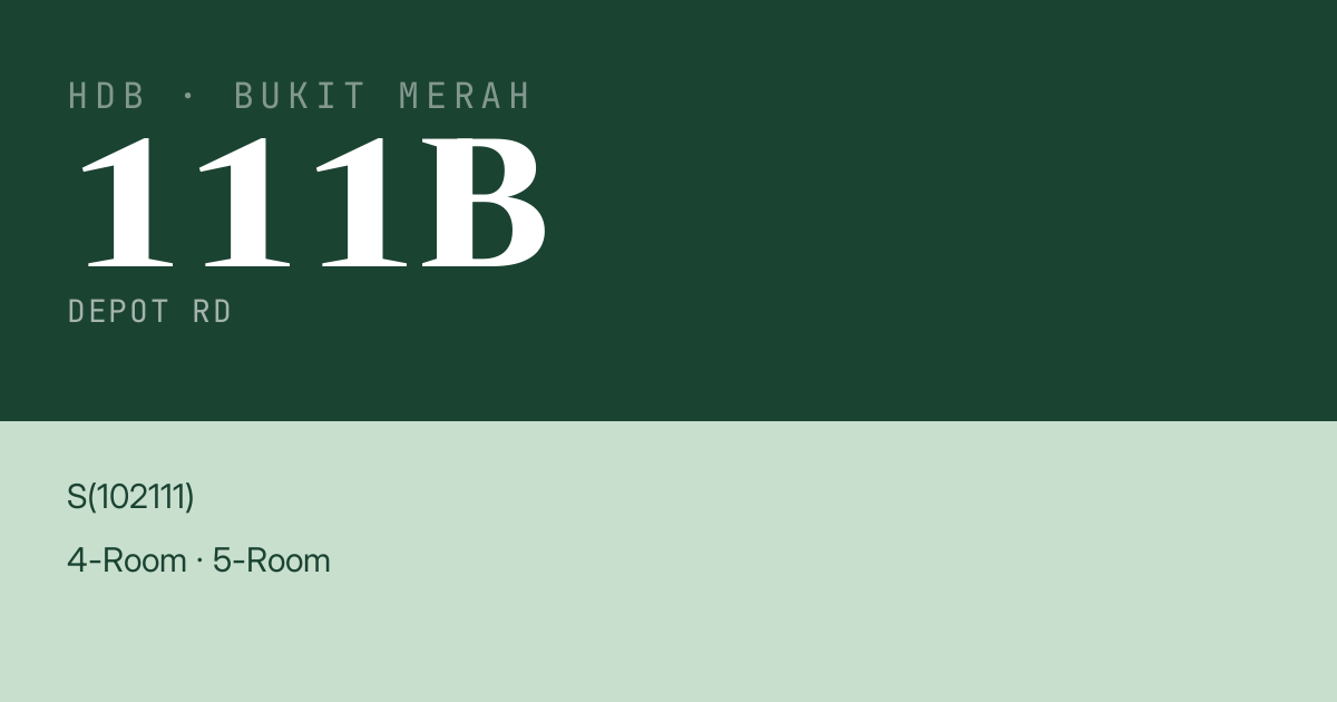 Blk 111B Depot Rd HDB Resale | Price, Transactions & Rental Data