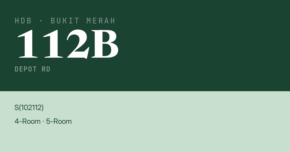 Blk 112B Depot Rd HDB Resale | Price, Transactions & Rental Data