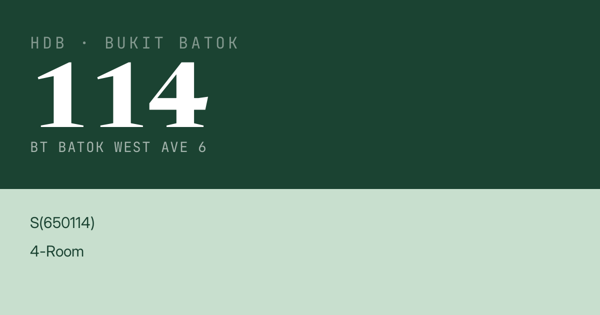 Blk 114 Bt Batok West Ave 6 HDB Resale | Price, Transactions & Rental Data