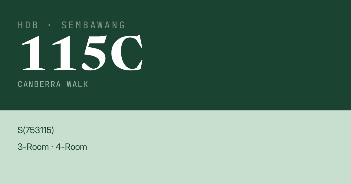 Blk 115C Canberra Walk HDB Resale | Price, Transactions & Rental Data