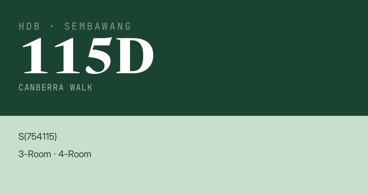 Blk 115D Canberra Walk HDB Resale | Price, Transactions & Rental Data