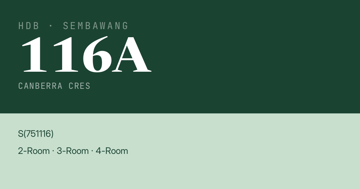 Blk 116A Canberra Cres HDB Resale | Price, Transactions & Rental Data