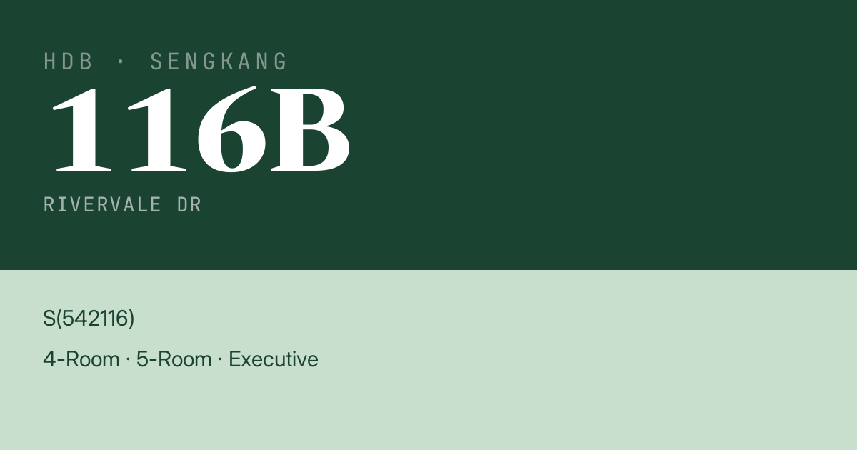 Blk 116B Rivervale Dr HDB Resale | Price, Transactions & Rental Data