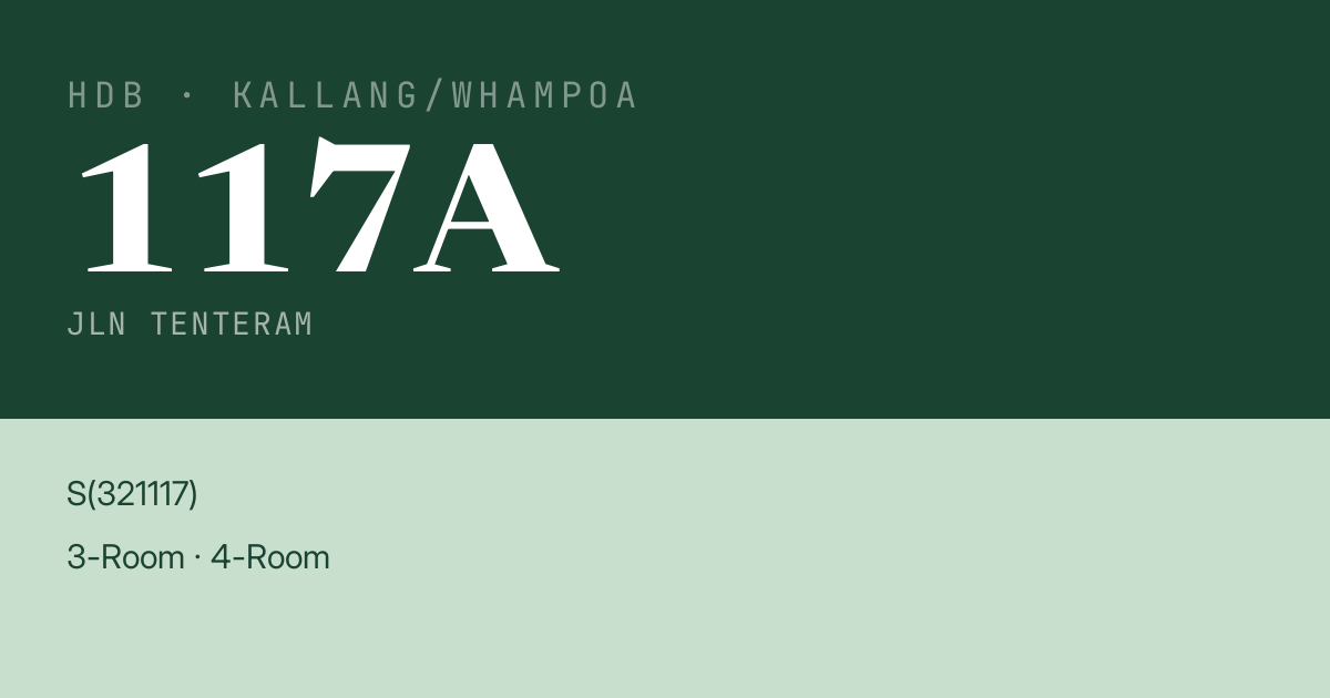 Blk 117A Jln Tenteram HDB Resale | Price, Transactions & Rental Data