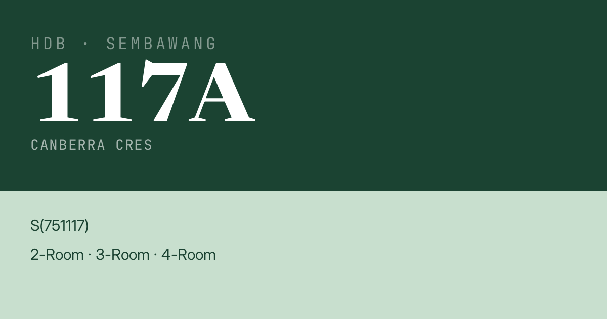 Blk 117A Canberra Cres HDB Resale | Price, Transactions & Rental Data