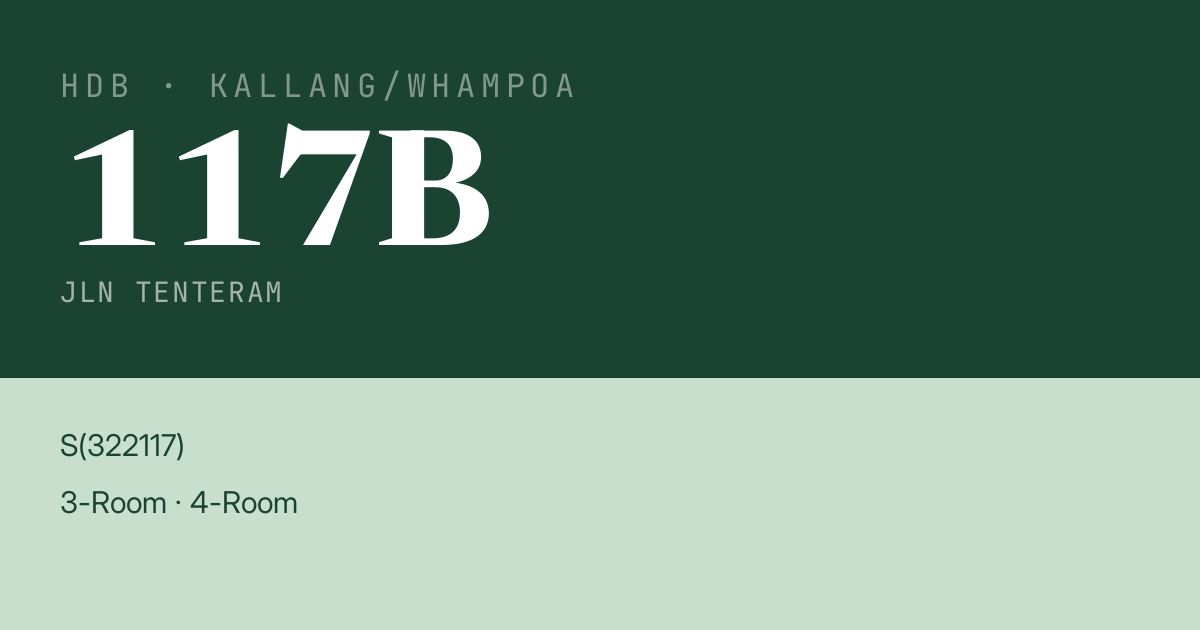 Blk 117B Jln Tenteram HDB Resale | Price, Transactions & Rental Data