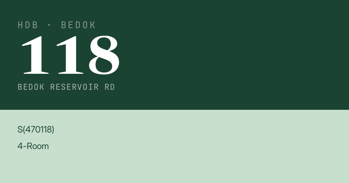 Blk 118 Bedok Reservoir Rd HDB Resale | Price, Transactions & Rental Data