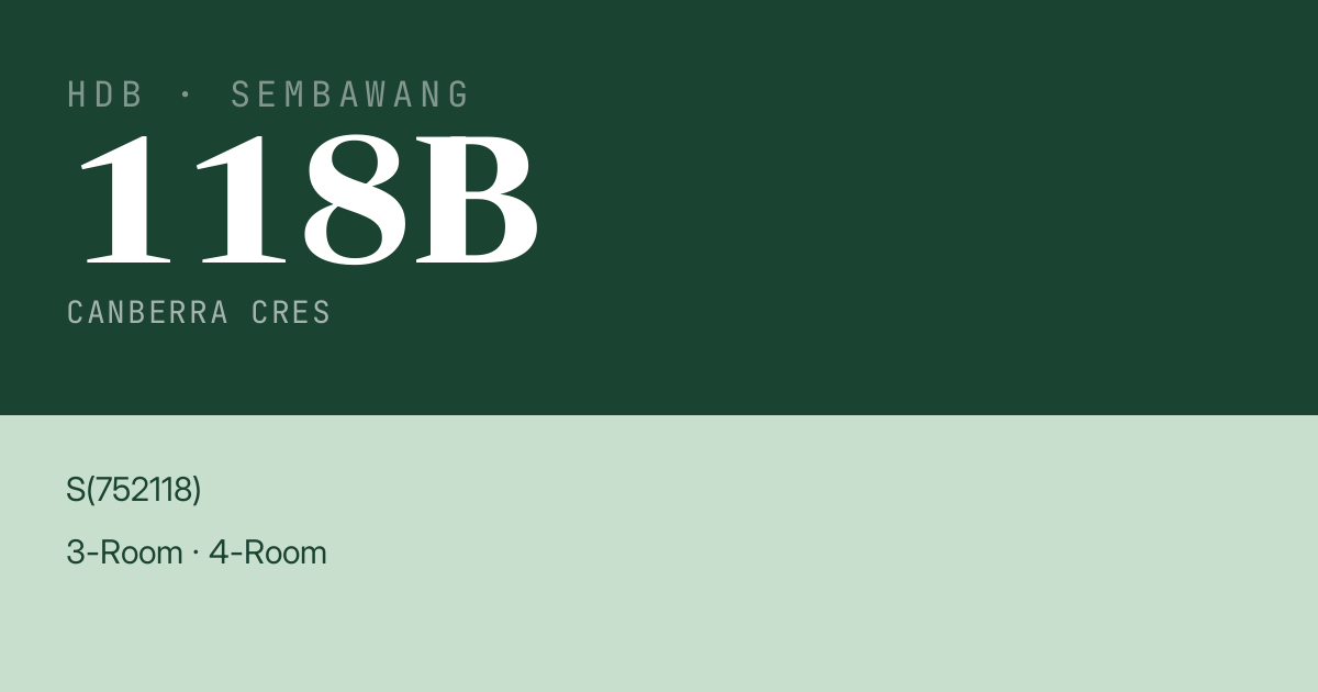 Blk 118B Canberra Cres HDB Resale | Price, Transactions & Rental Data