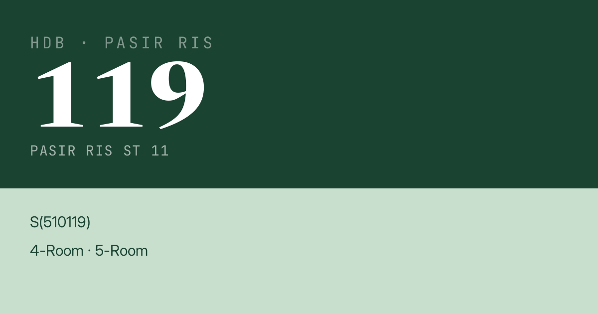 Blk 119 Pasir Ris St 11 HDB Resale | Price, Transactions & Rental Data