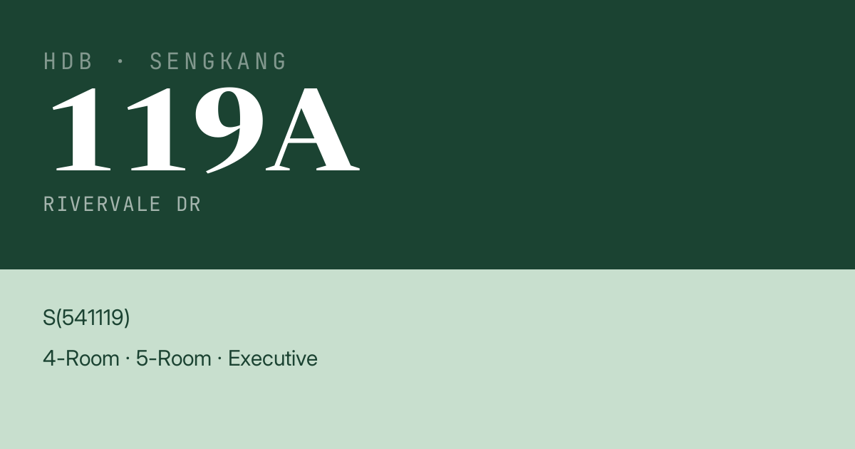 Blk 119A Rivervale Dr HDB Resale | Price, Transactions & Rental Data