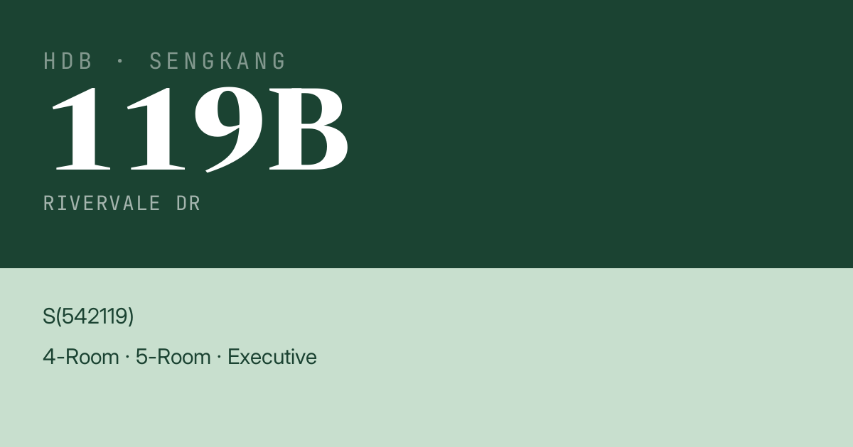Blk 119B Rivervale Dr HDB Resale | Price, Transactions & Rental Data