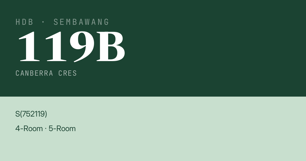 Blk 119B Canberra Cres HDB Resale | Price, Transactions & Rental Data
