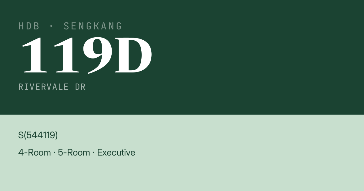 Blk 119D Rivervale Dr HDB Resale | Price, Transactions & Rental Data