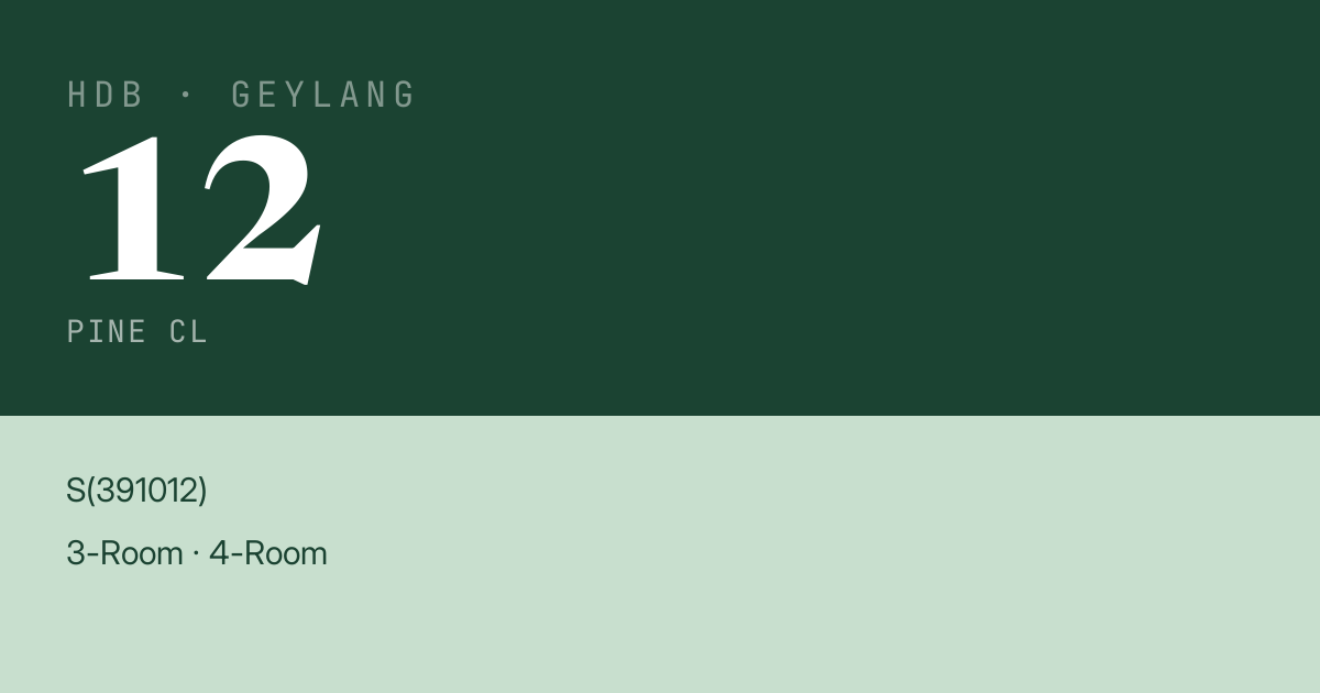 Blk 12 Pine Cl HDB Resale | Price, Transactions & Rental Data