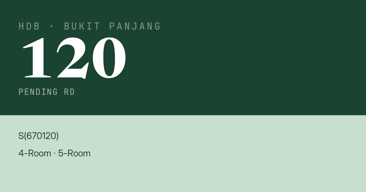 Blk 120 Pending Rd HDB Resale | Price, Transactions & Rental Data