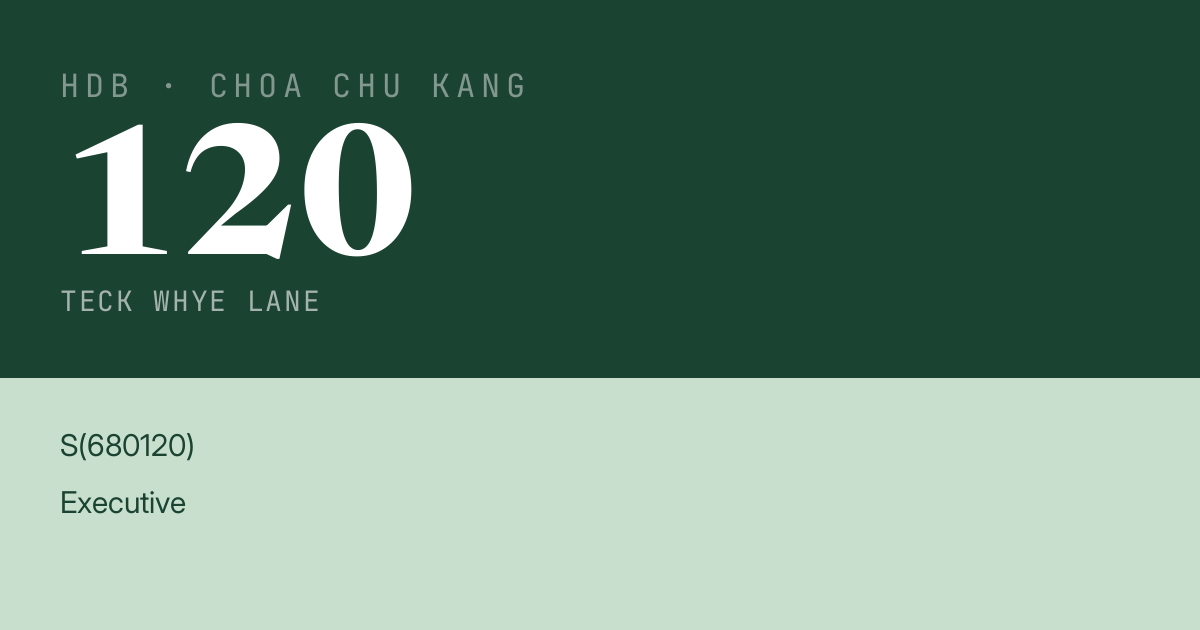 Blk 120 Teck Whye Lane HDB Resale | Price, Transactions & Rental Data