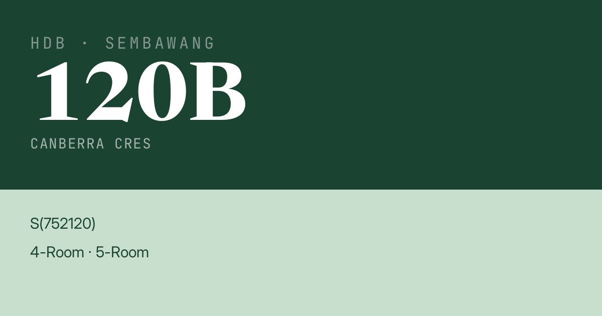 Blk 120B Canberra Cres HDB Resale | Price, Transactions & Rental Data
