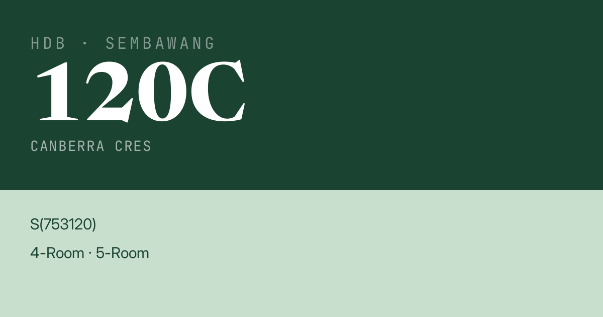Blk 120C Canberra Cres HDB Resale | Price, Transactions & Rental Data