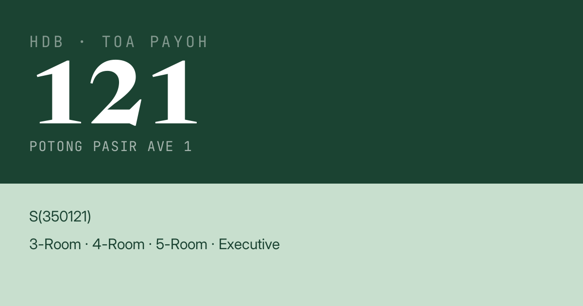 Blk 121 Potong Pasir Ave 1 HDB Resale | Price, Transactions & Rental Data
