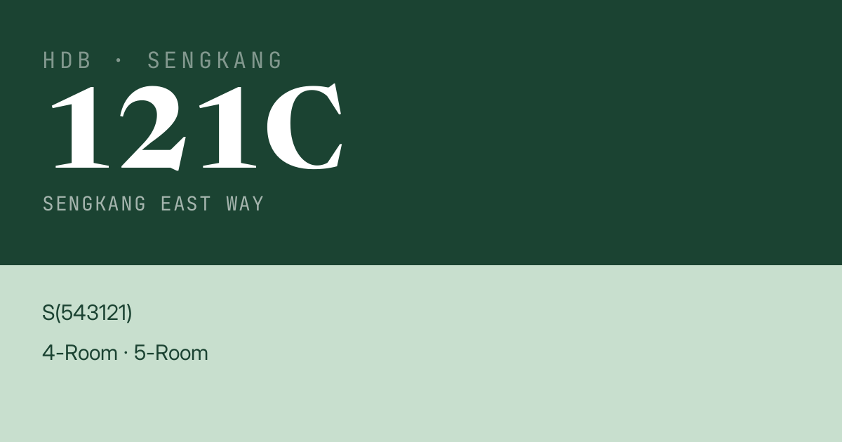 Blk 121C Sengkang East Way HDB Resale | Price, Transactions & Rental Data