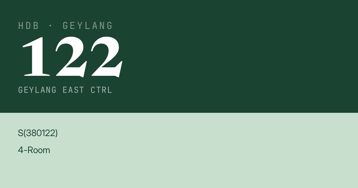 Blk 122 Geylang East Ctrl HDB Resale | Price, Transactions & Rental Data