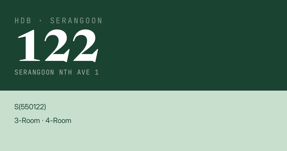 Blk 122 Serangoon Nth Ave 1 HDB Resale | Price, Transactions & Rental Data