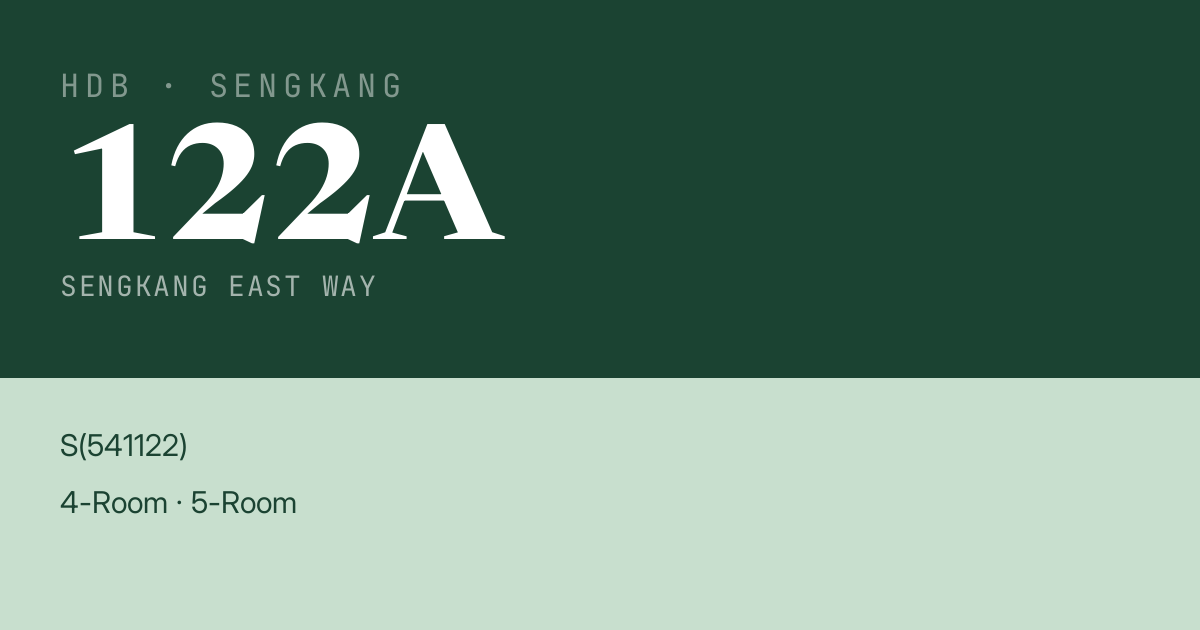 Blk 122A Sengkang East Way HDB Resale | Price, Transactions & Rental Data