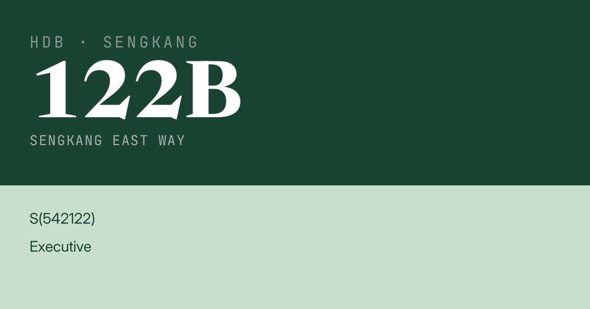 Blk 122B Sengkang East Way HDB Resale | Price, Transactions & Rental Data