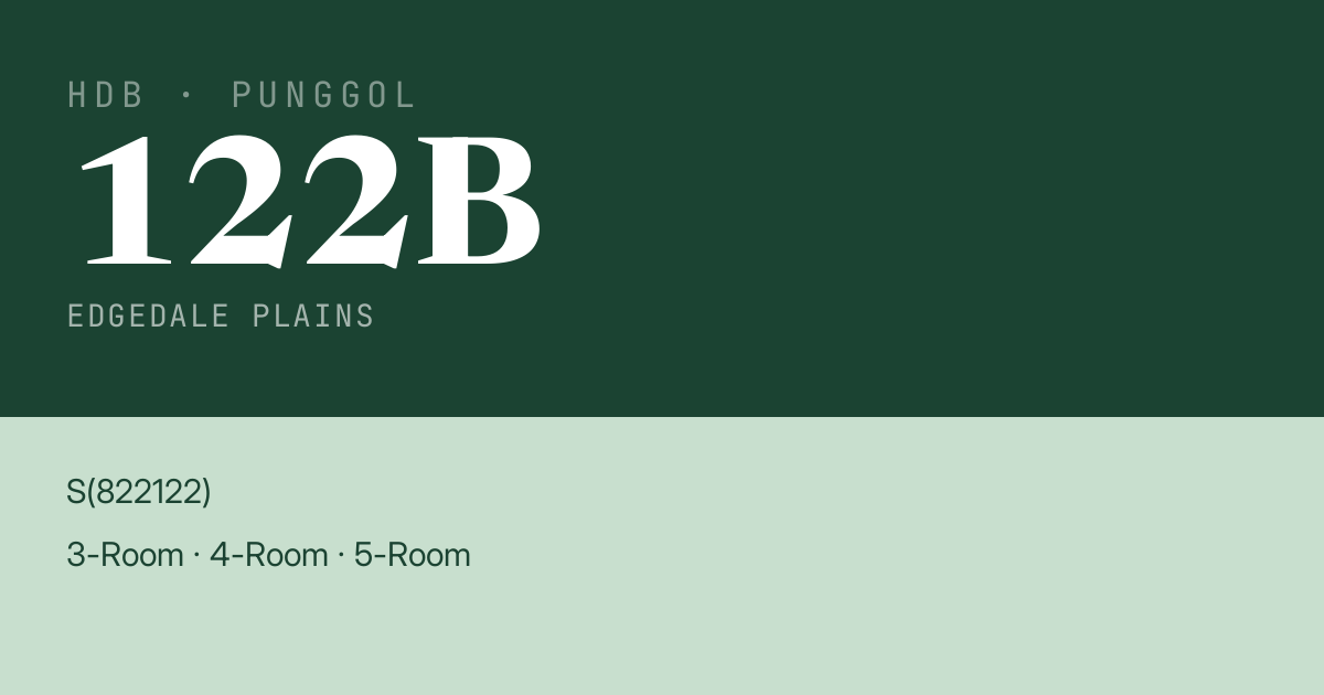 Blk 122B Edgedale Plains HDB Resale | Price, Transactions & Rental Data