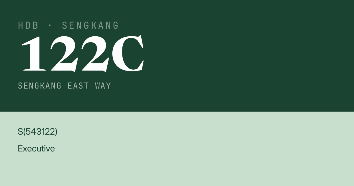 Blk 122C Sengkang East Way HDB Resale | Price, Transactions & Rental Data