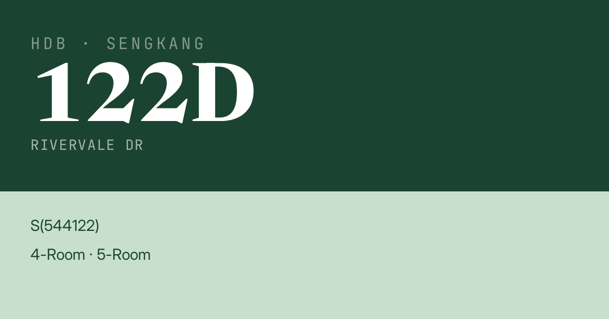 Blk 122D Rivervale Dr HDB Resale | Price, Transactions & Rental Data