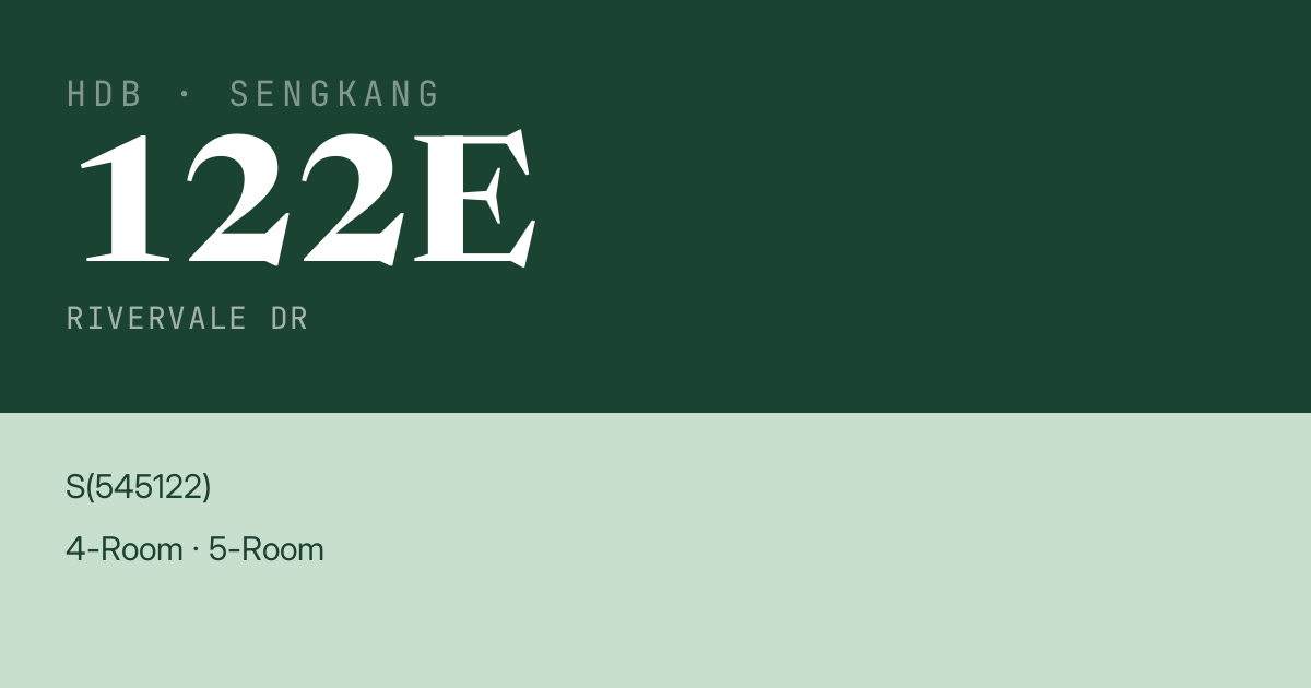Blk 122E Rivervale Dr HDB Resale | Price, Transactions & Rental Data