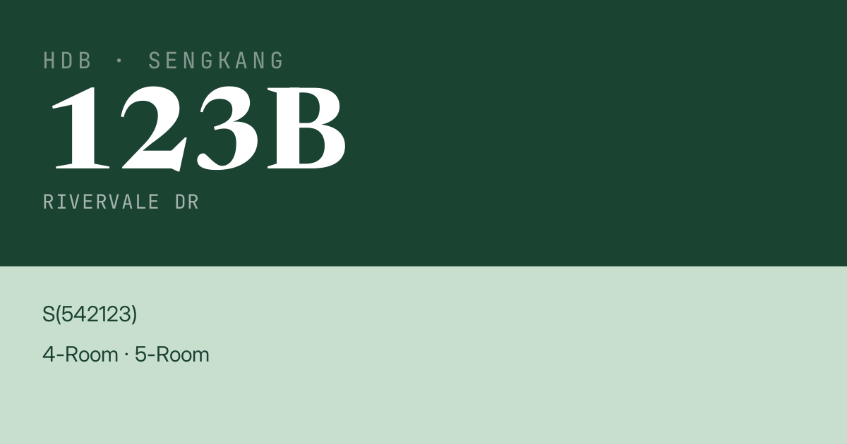 Blk 123B Rivervale Dr HDB Resale | Price, Transactions & Rental Data