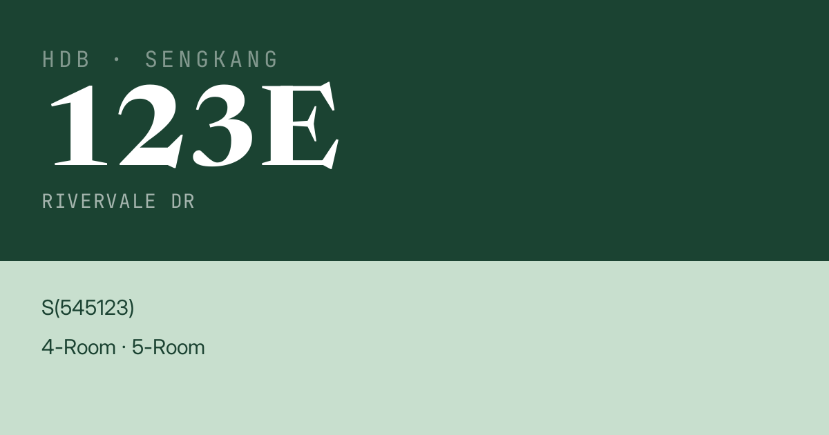 Blk 123E Rivervale Dr HDB Resale | Price, Transactions & Rental Data