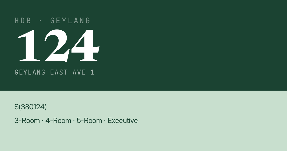 Blk 124 Geylang East Ave 1 HDB Resale | Price, Transactions & Rental Data