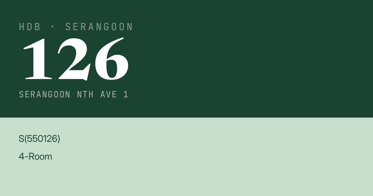 Blk 126 Serangoon Nth Ave 1 HDB Resale | Price, Transactions & Rental Data