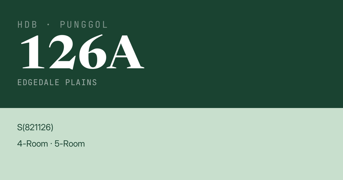 Blk 126A Edgedale Plains HDB Resale | Price, Transactions & Rental Data