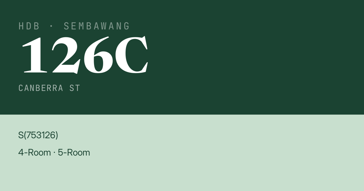 Blk 126C Canberra St HDB Resale | Price, Transactions & Rental Data
