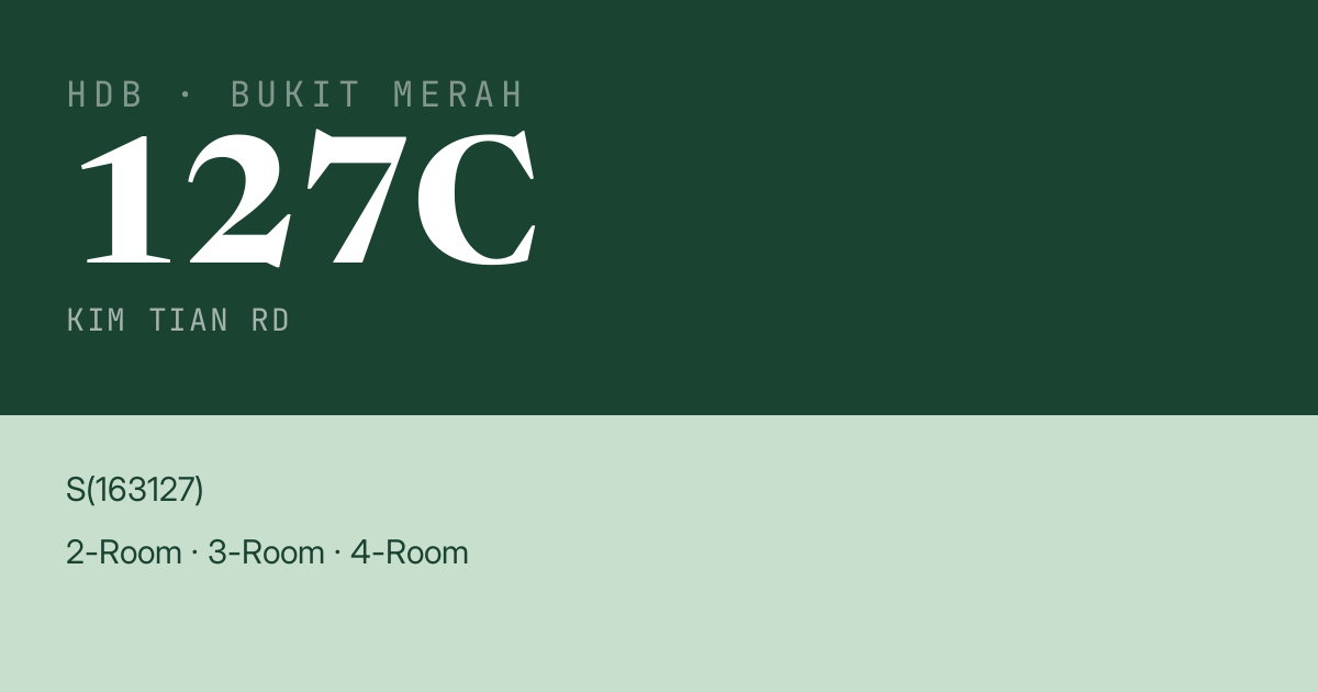 Blk 127C Kim Tian Rd HDB Resale | Price, Transactions & Rental Data