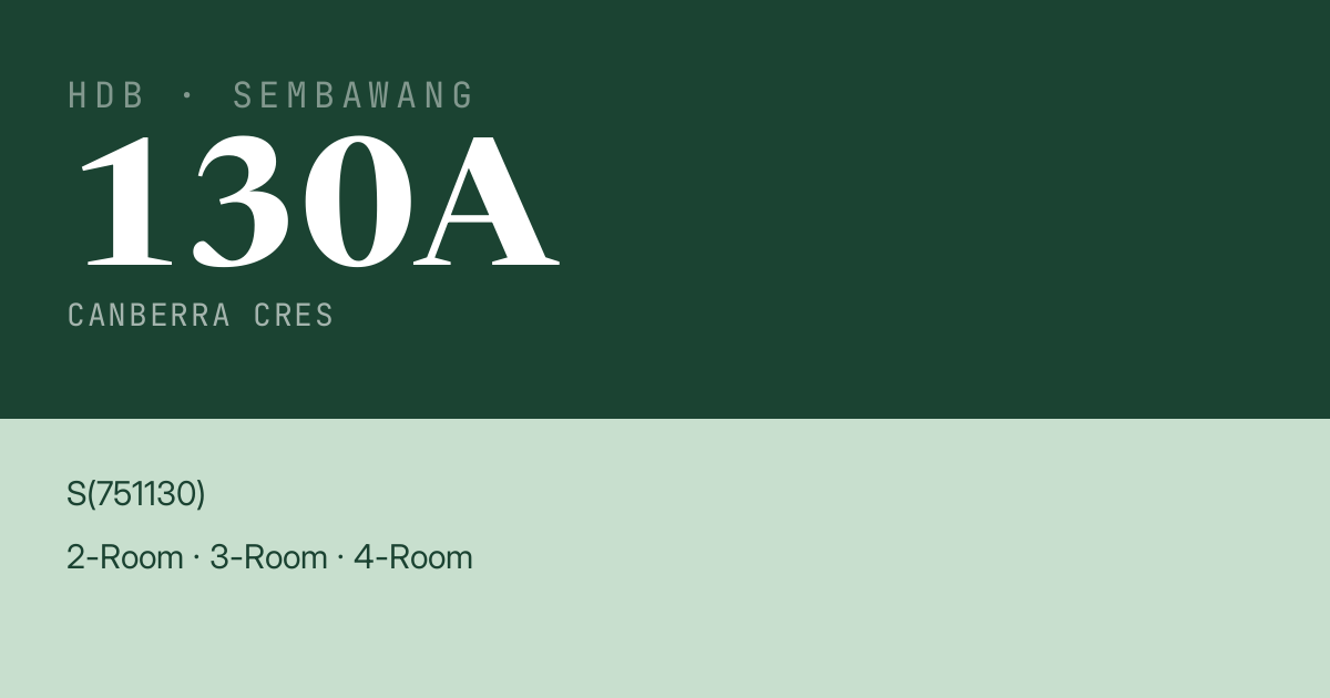 Blk 130A Canberra Cres HDB Resale | Price, Transactions & Rental Data