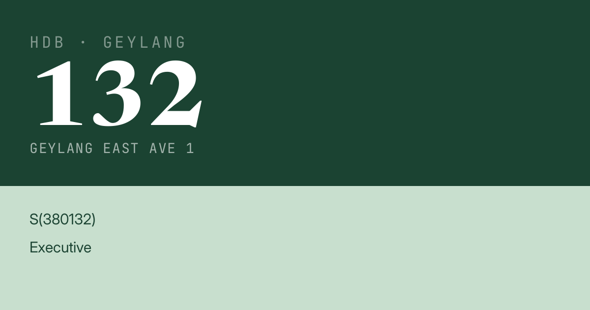 Blk 132 Geylang East Ave 1 HDB Resale | Price, Transactions & Rental Data