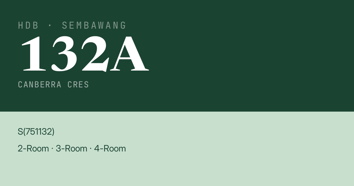 Blk 132A Canberra Cres HDB Resale | Price, Transactions & Rental Data