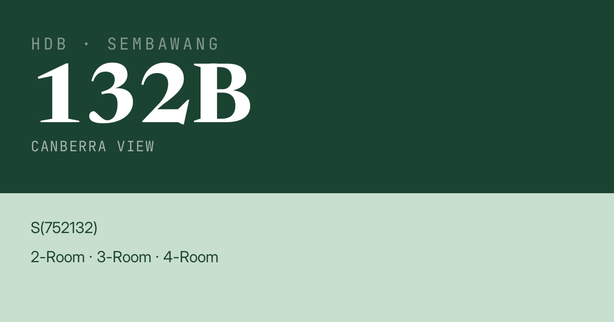 Blk 132B Canberra View HDB Resale | Price, Transactions & Rental Data